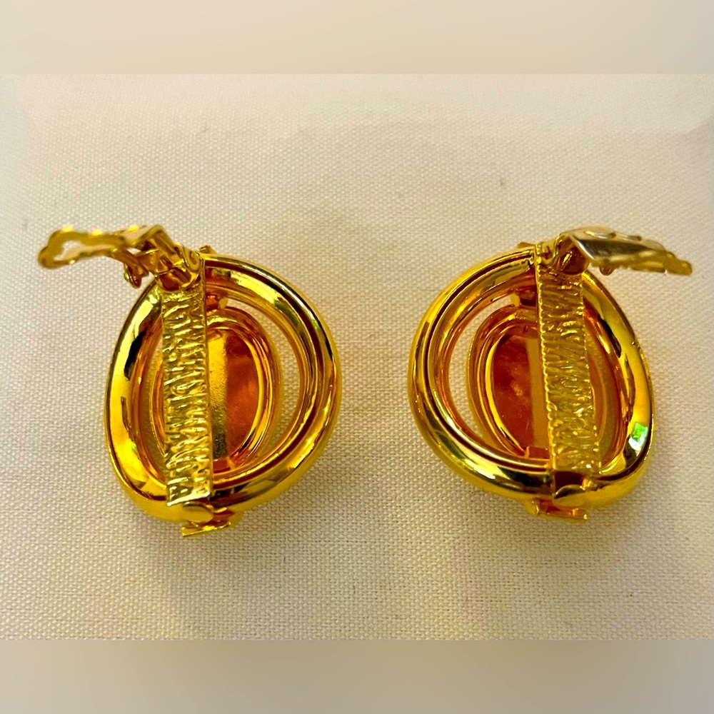 Gold Pearl Clip On Earrings - Picture 9 of 16